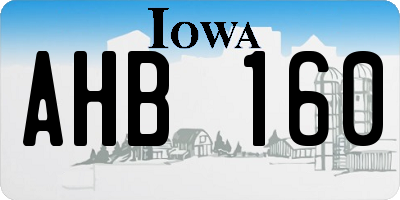 IA license plate AHB160
