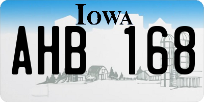 IA license plate AHB168