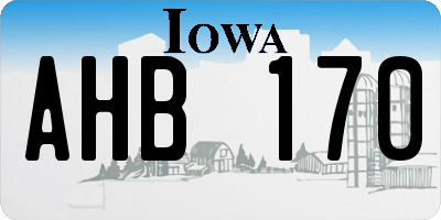 IA license plate AHB170