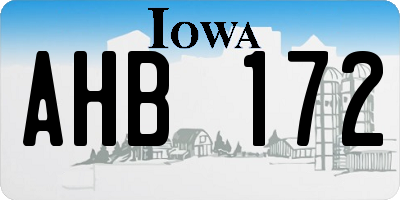 IA license plate AHB172