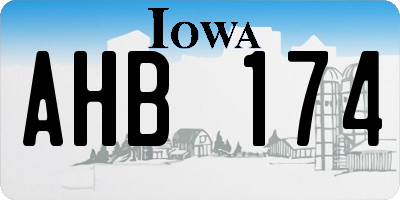 IA license plate AHB174