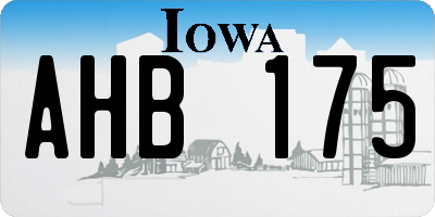 IA license plate AHB175