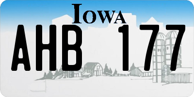 IA license plate AHB177