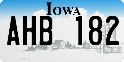 IA license plate AHB182
