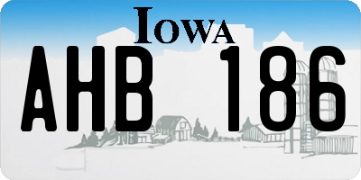 IA license plate AHB186