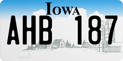 IA license plate AHB187