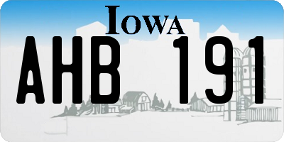 IA license plate AHB191
