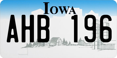 IA license plate AHB196
