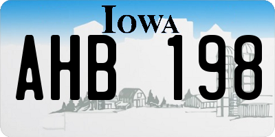 IA license plate AHB198