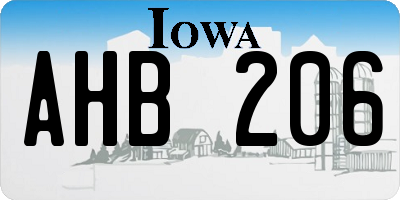 IA license plate AHB206