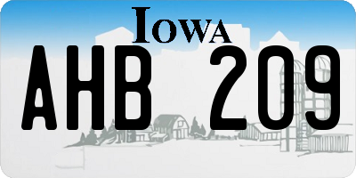 IA license plate AHB209