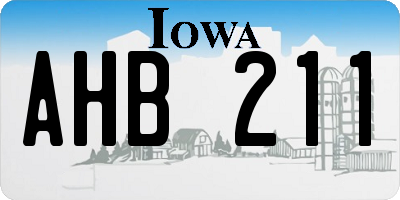 IA license plate AHB211