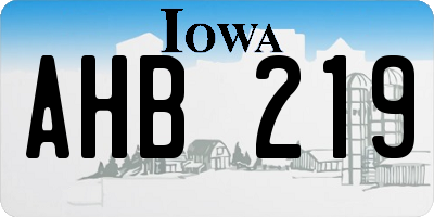 IA license plate AHB219
