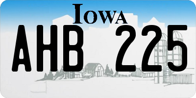 IA license plate AHB225