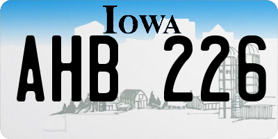IA license plate AHB226