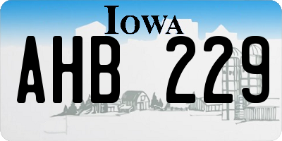 IA license plate AHB229
