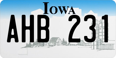 IA license plate AHB231