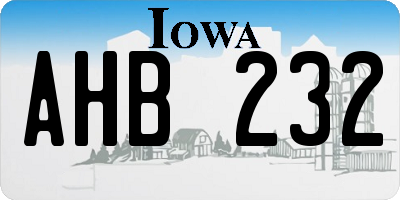 IA license plate AHB232