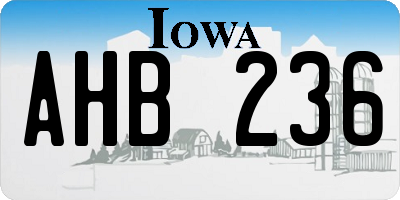 IA license plate AHB236