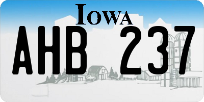 IA license plate AHB237