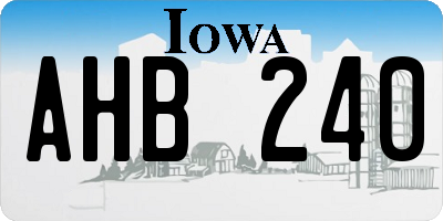IA license plate AHB240