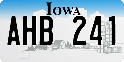 IA license plate AHB241