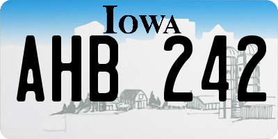 IA license plate AHB242