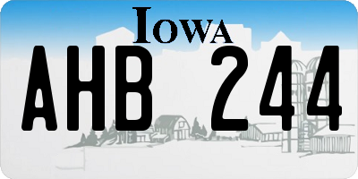IA license plate AHB244