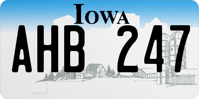 IA license plate AHB247