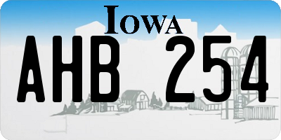 IA license plate AHB254