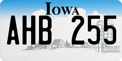IA license plate AHB255