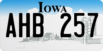 IA license plate AHB257