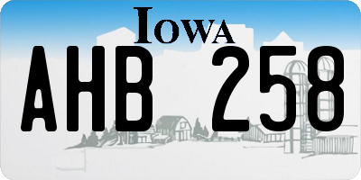 IA license plate AHB258