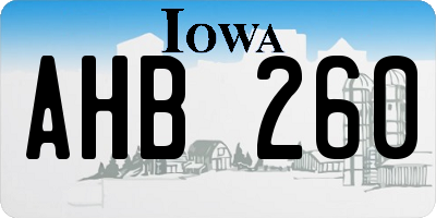 IA license plate AHB260