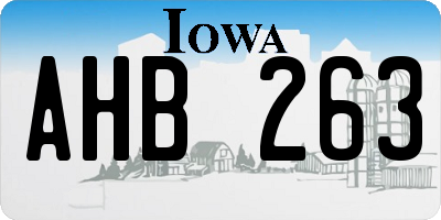IA license plate AHB263