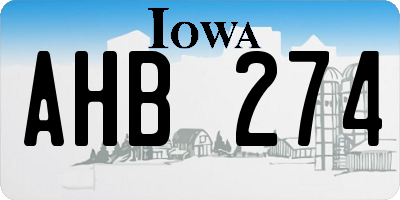 IA license plate AHB274