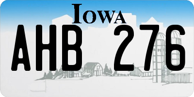 IA license plate AHB276