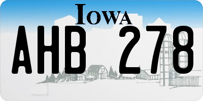 IA license plate AHB278