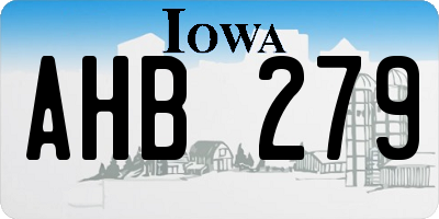 IA license plate AHB279