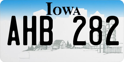 IA license plate AHB282