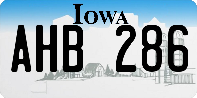 IA license plate AHB286