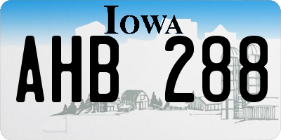 IA license plate AHB288