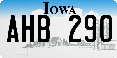IA license plate AHB290
