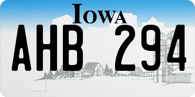 IA license plate AHB294