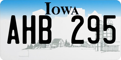 IA license plate AHB295