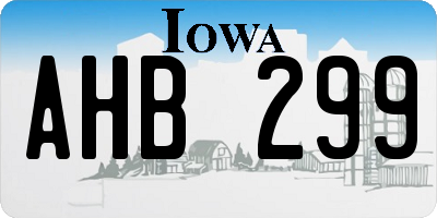 IA license plate AHB299