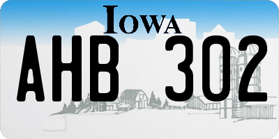 IA license plate AHB302