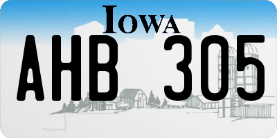 IA license plate AHB305