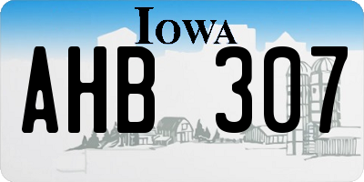 IA license plate AHB307