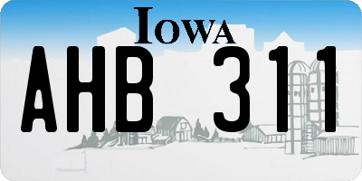 IA license plate AHB311